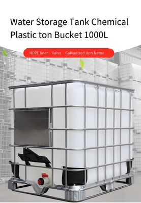 Cilindro plástico do HDPE quadrado químico do tanque de armazenamento de IBC 1000 litros