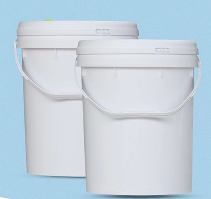 Plástico branco cilíndrico cubetas produto o HDPE de 5 cubetas da pintura do galão