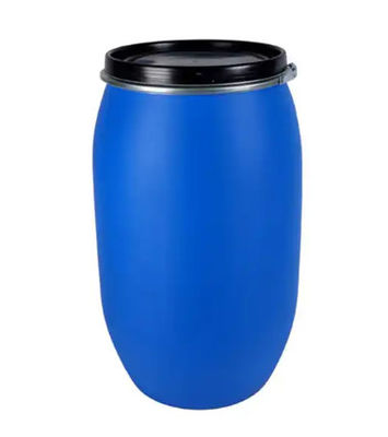 Tambor plástico azul superior aberto do estribo do ferro do cilindro do HDPE de 60 litros