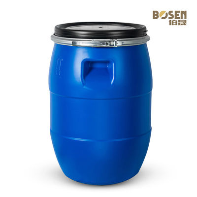 Cubeta química plástica durável do círculo do tambor 60L com anel do ferro