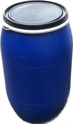 Tambor de barril de plástico azul de 200L com alça e aro de aço para armazenamento de produtos químicos