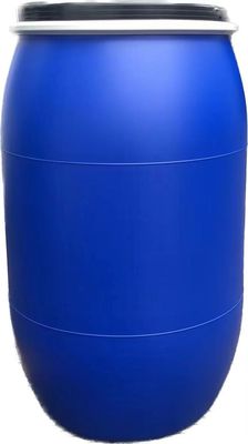 Tambor de barril de plástico azul de 200L com alça e aro de aço para armazenamento de produtos químicos