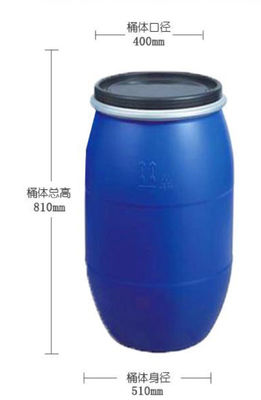 Barril de matéria-prima de plástico de 125L com flange, barril químico com aro de ferro